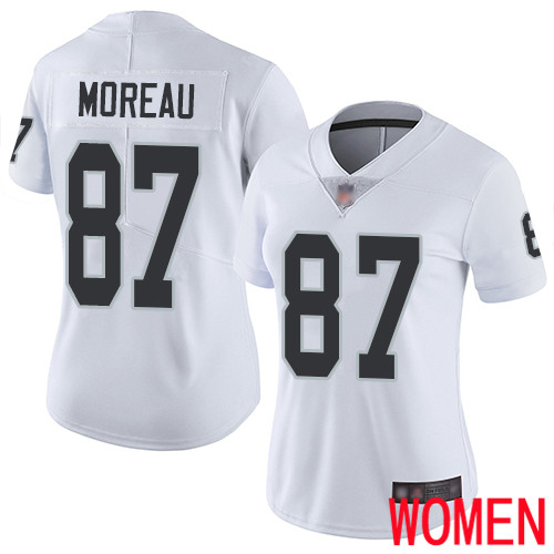 Oakland Raiders Limited White Women Foster Moreau Road Jersey NFL Football #87 Vapor Untouchable Jersey->youth nfl jersey->Youth Jersey